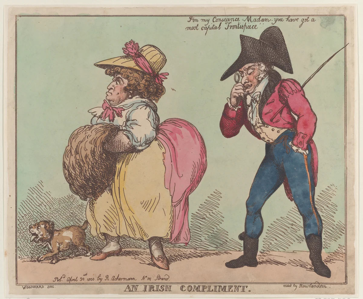 An Irish Compliment by Thomas Rowlandson, print, 1800