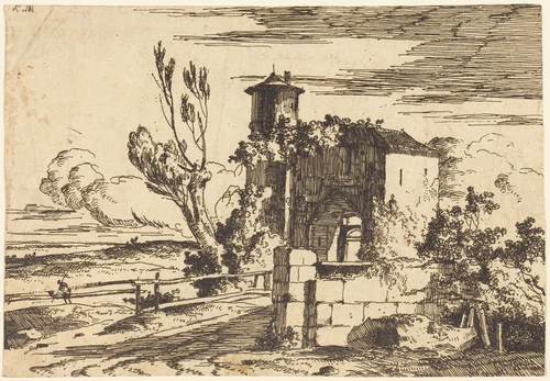 Monumental Entry by Louis Gabriel Moreau, print, 1740-1806