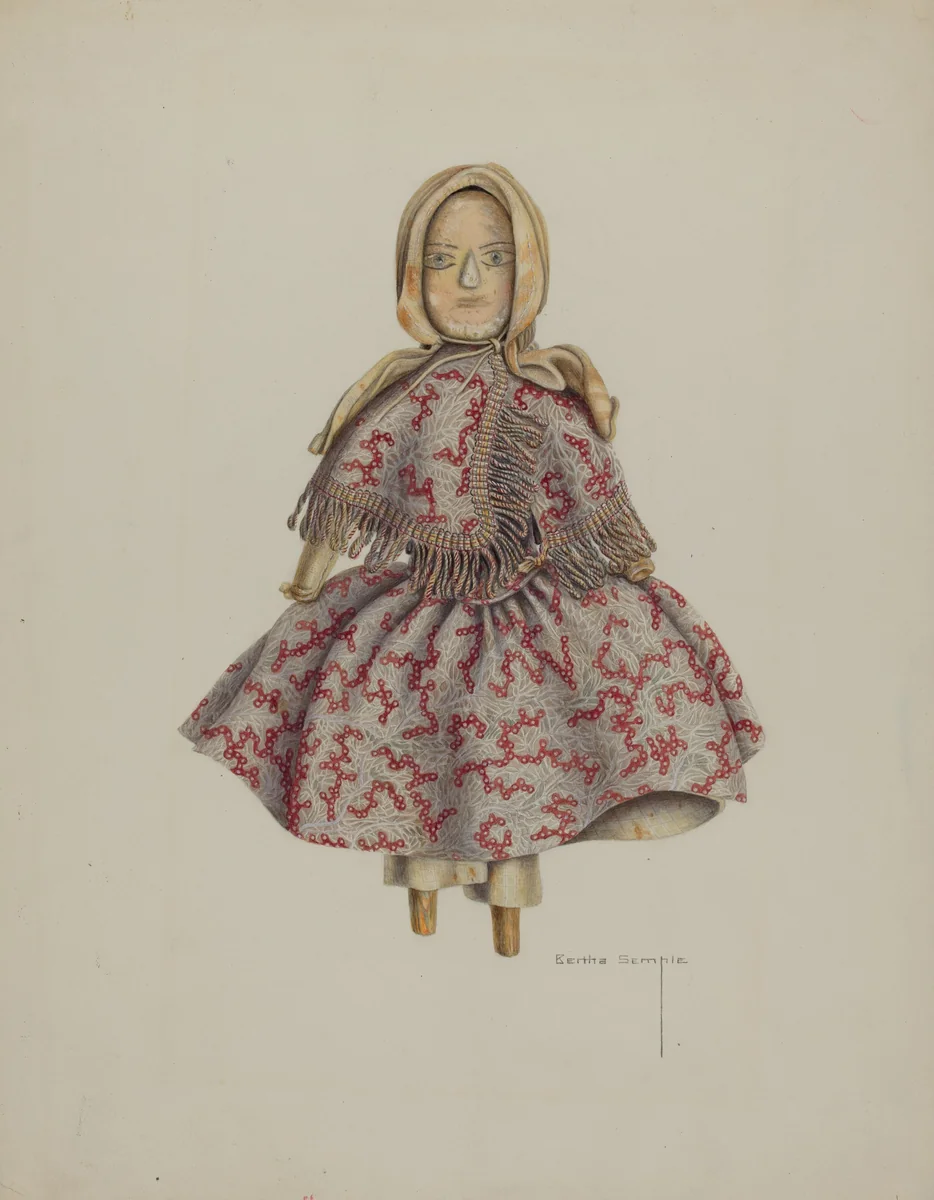 Wooden Doll by Bertha Semple, index of american design, 1938
