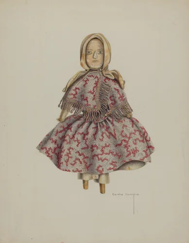 Wooden Doll by Bertha Semple, index of american design, 1938