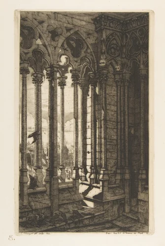 The Gallery, Nôtre-Dame Cathedral, Paris, from "Etchings of Paris" by Charles Meryon, print, 1853