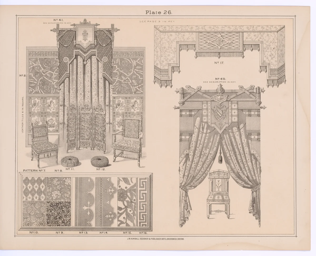 Kimball's Book of Designs: Furniture and Drapery. by J. W. Kimball, book, 1876