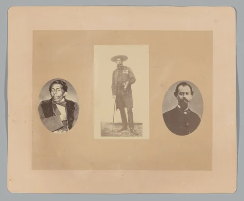 [General Tomas Mejia, Emperor Maximilian, General Misamon] by François Aubert, photograph, 1867