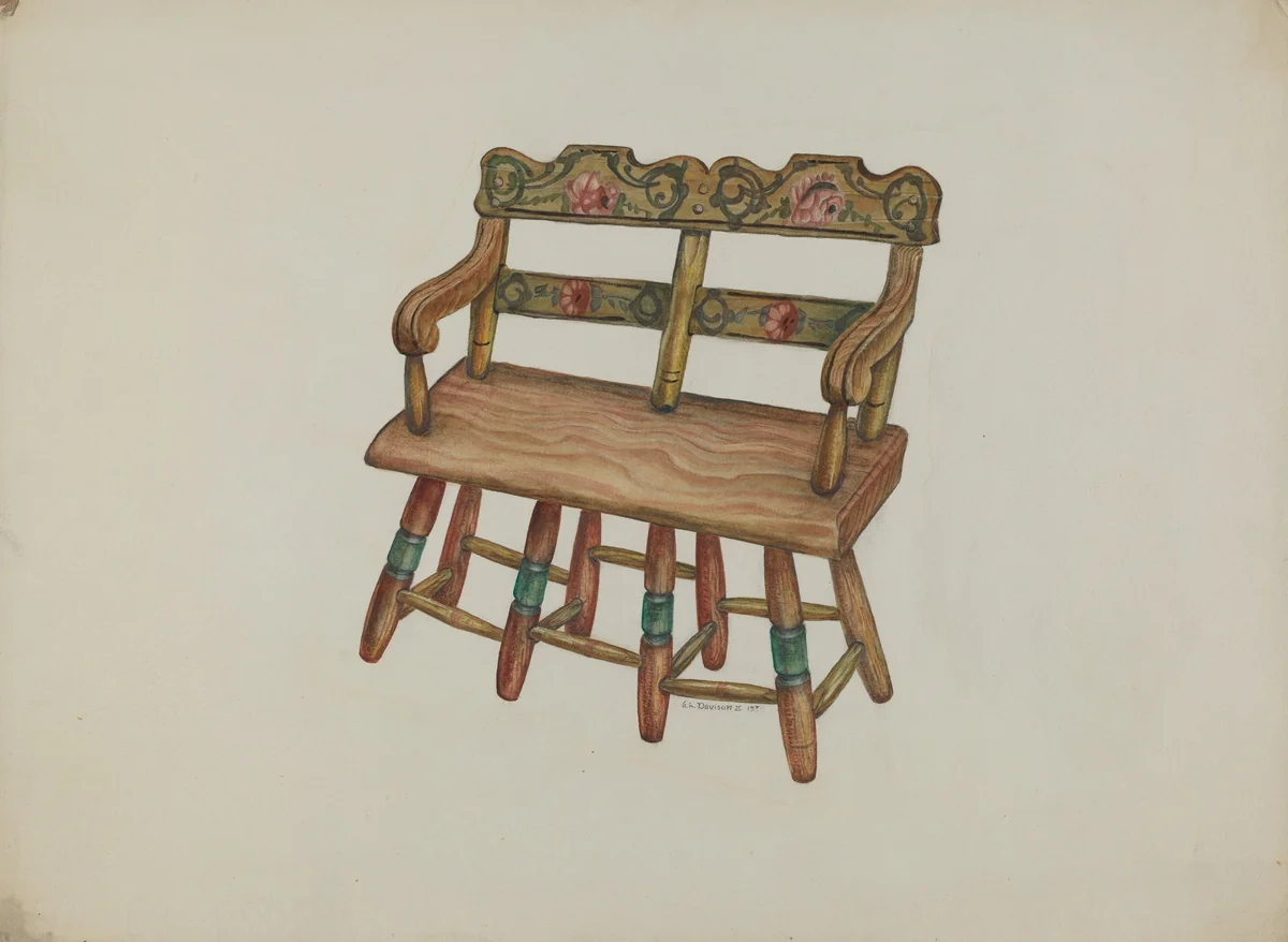 Doll Settee by Austin L. Davison, index of american design, 1938
