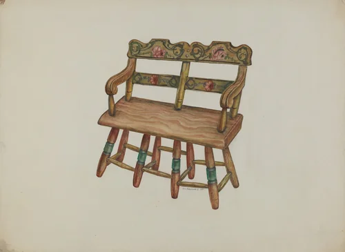 Doll Settee by Austin L. Davison, index of american design, 1938