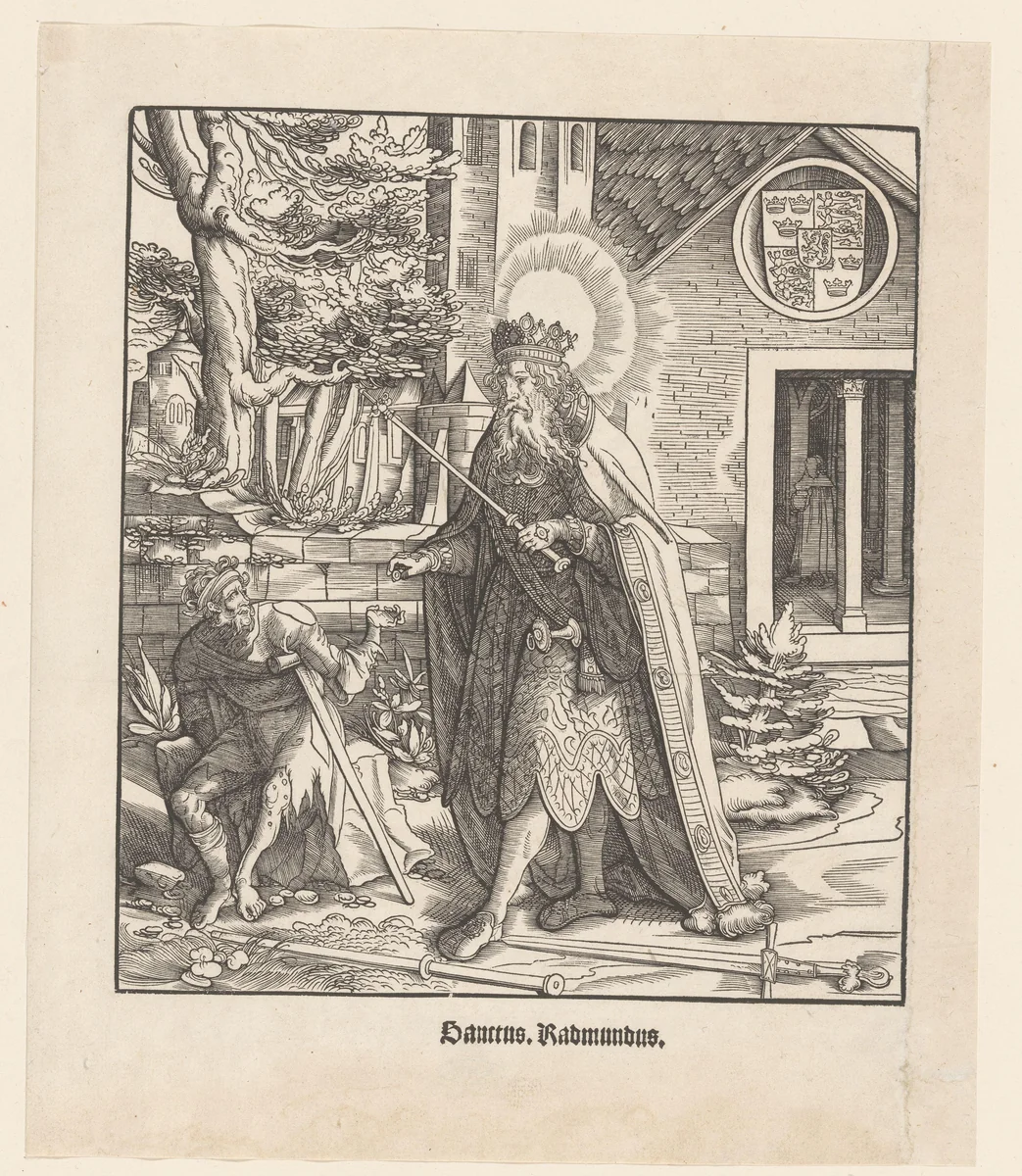 Heilige Eadmundus I by Wolfgang Resch, print, 1516-1518