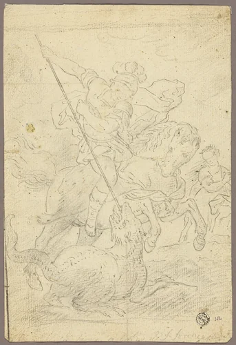 St. George and the Dragon by Raffaello Sanzio, drawing, 1503-1799