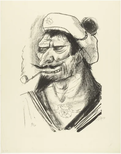 Mediterranean Sailor (Südlicher Matrose) by Otto Dix, print, 1923