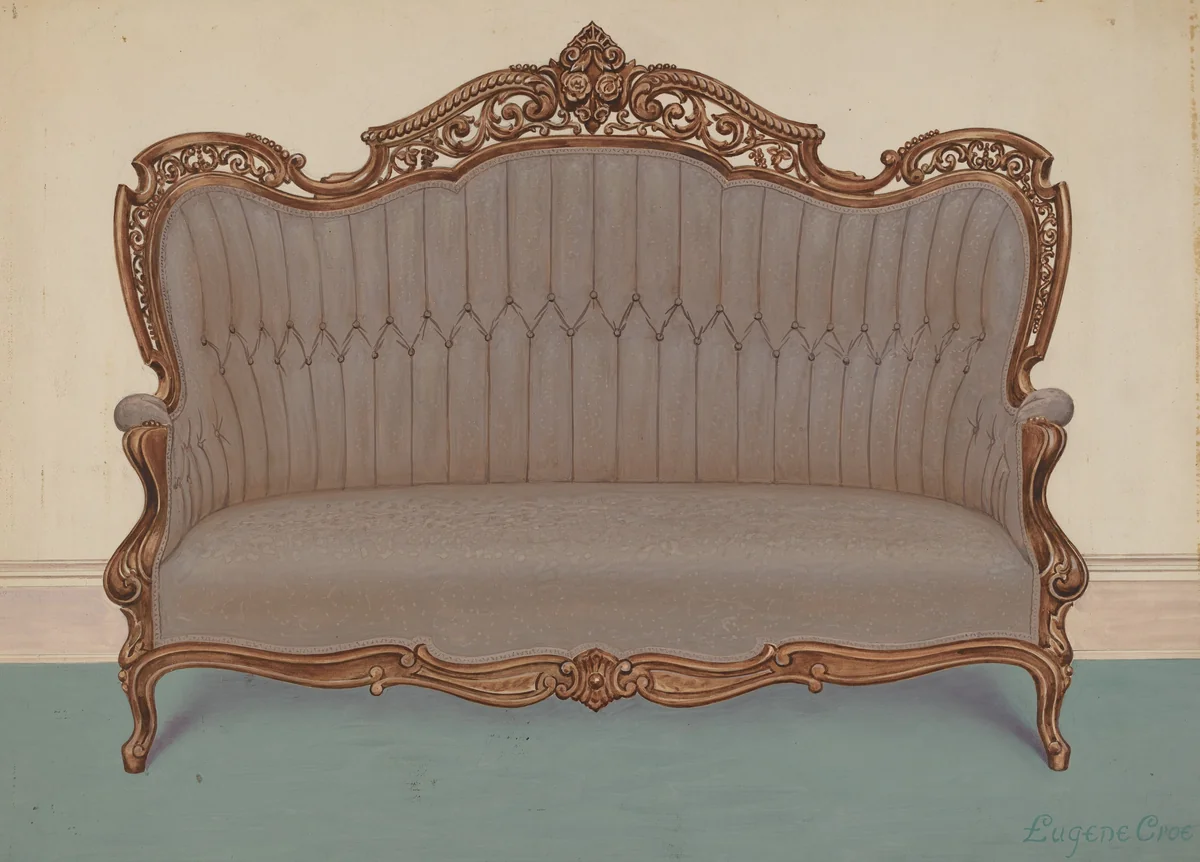 Rosewood Sofa by Eugene Croe, index of american design, 1936