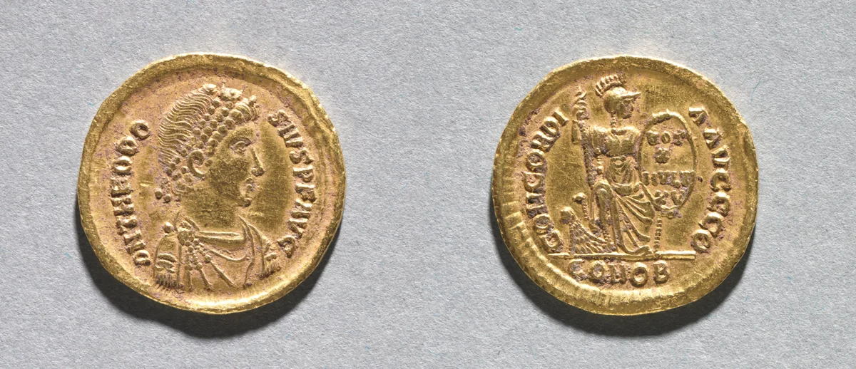 Solidus of Theodosius I the Great by Unknown, metalwork, 383-388