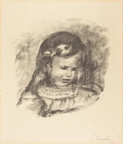 Claude Renoir, with Lowered Head by Auguste Renoir, print, 1841-1919