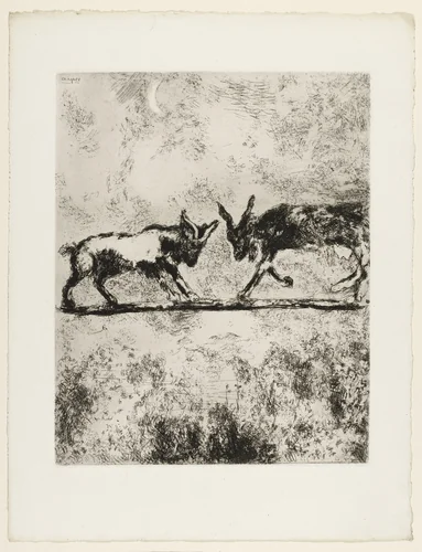 The Two Goats by Marc Chagall, print, 1927