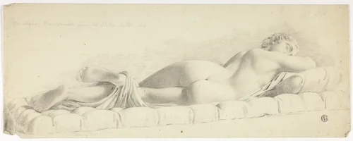 Ancient Statue of Sleeping Hermaphrodite by John Downman, drawing, 1774