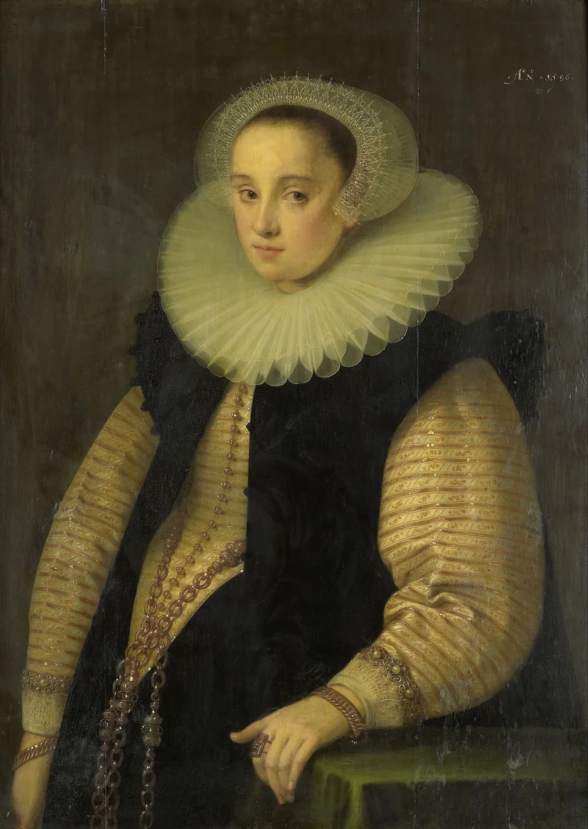 Hortensia del Prado (d 1627), Wife of Jean Fourmenois by Gortzius Geldorp, painting, 1596