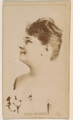 Miss Parry, from the Actresses series (N245) issued by Kinney Brothers to promote Sweet Caporal Cigarettes by Kinney Brothers Tobacco Company, photograph, 1890