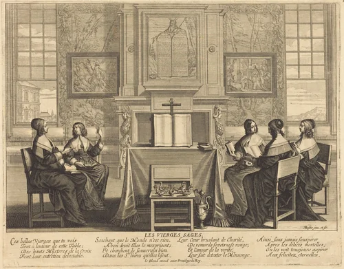 The Wise Virgins at Prayer by Abraham Bosse, portfolio, 1602-1676