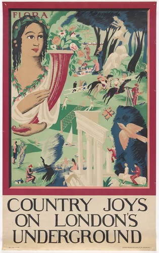 Country Joys on London's Underground (Poster for London Transport) by Mary Adshead, design, 1927