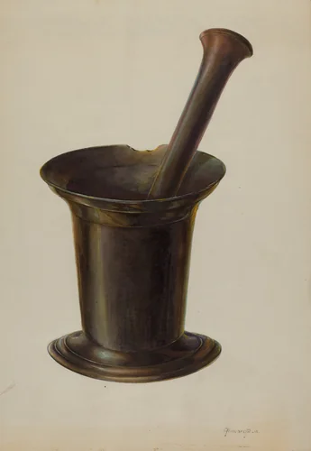 Mortar and Pestle by Gerald Transpota, index of american design, 1937