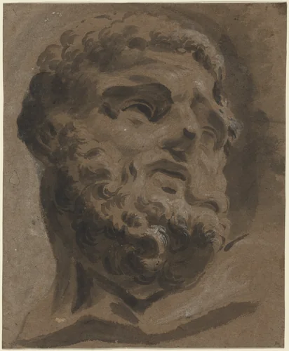 Bearded Head after the Antique by Giovanni Battista Cipriani, drawing, 1727-1785