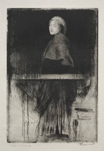 Woman with a cape by Albert Besnard, print, 1889