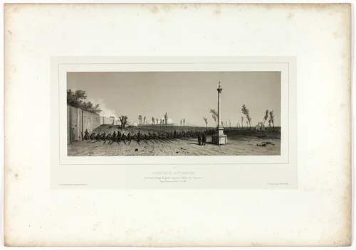 Opening the First Parallel, from Souvenirs d’Italie: Expédition de Rome by Denis Auguste Marie Raffet, print, 1853