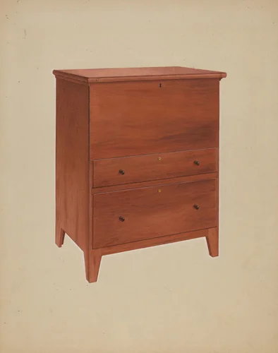 Shaker Chest of Drawers by John W. Kelleher, index of american design, 1938