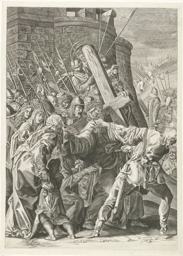 Kruisdraging van Christus by Aegidius Sadeler, print, 1580-1629