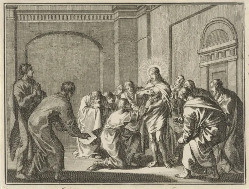 Ongeloof van Tomas by Jan Luyken, print, 1712