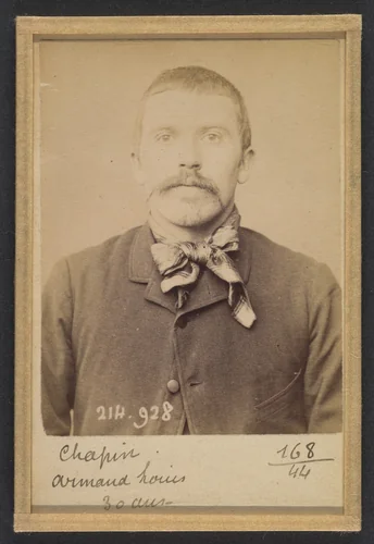 Chapin. Armand, Louis. 30 ans, né à Épeigné (Indre & Loire). Charron. Anarchiste. 1/3/94. by Alphonse Bertillon, photograph, 1894