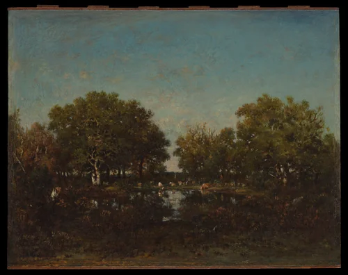 The Pool (Memory of the Forest of Chambord) by Théodore Rousseau, painting, 1839