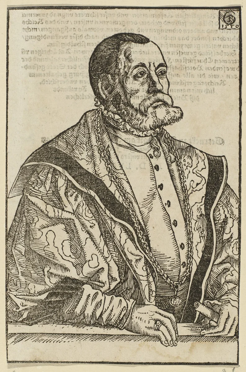 Portret van Justinus Göbler by Unknown, print, 1550