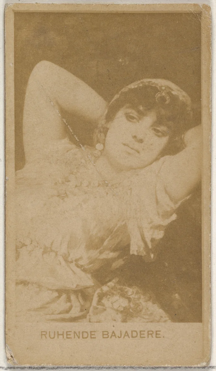 Ruhende Bajadere, from the Actors and Actresses series (N45, Type 8) for Virginia Brights Cigarettes by Allen & Ginter, photograph, 1885-1891