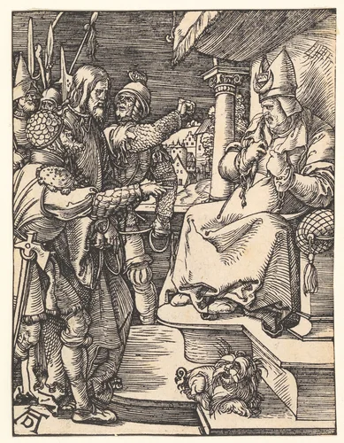 Christ Before Caiaphas, from "The Small Passion" by Albrecht Dürer, print, 1508-1509