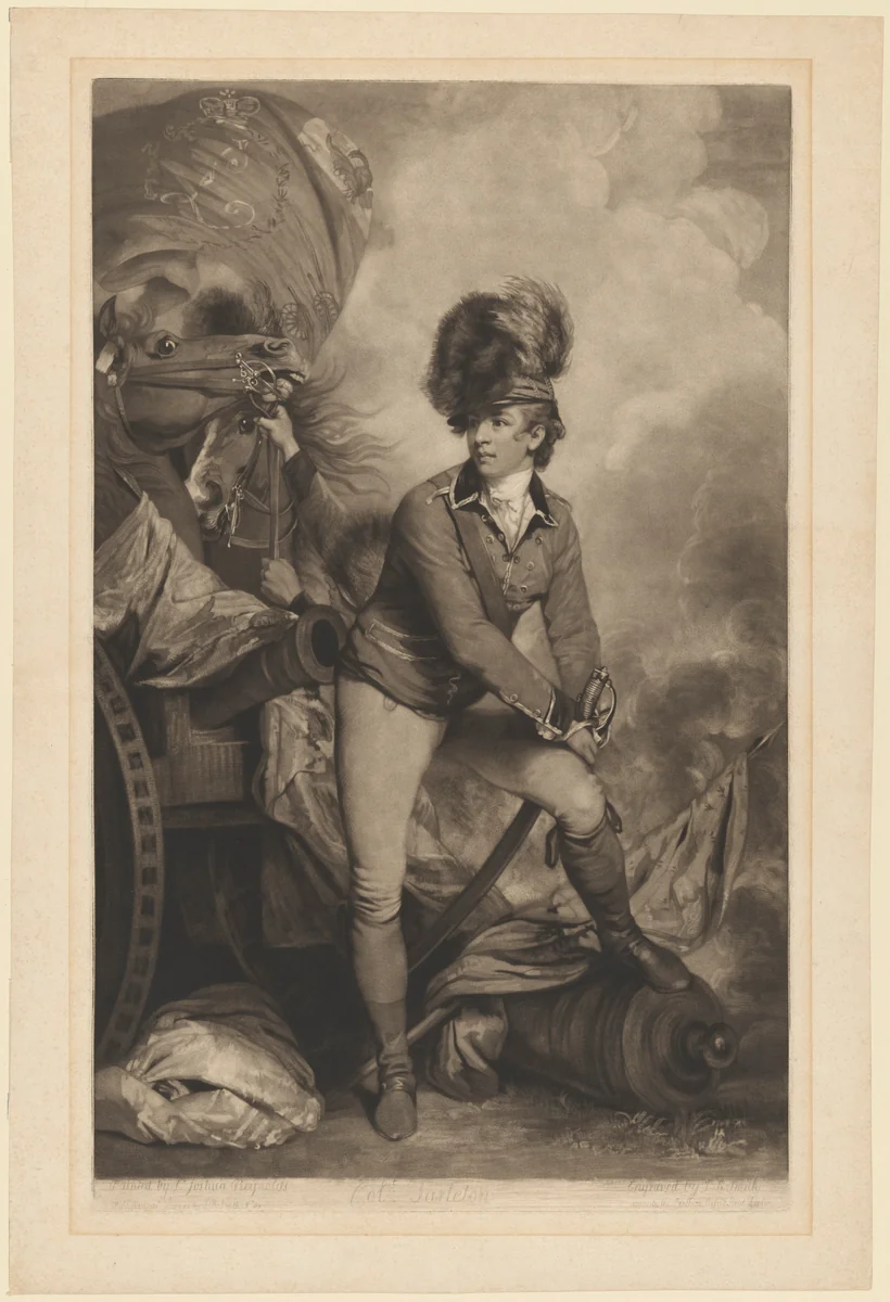 Lieutenant Colonel Sir Banastre Tarleton by John Raphael Smith, print, 1782