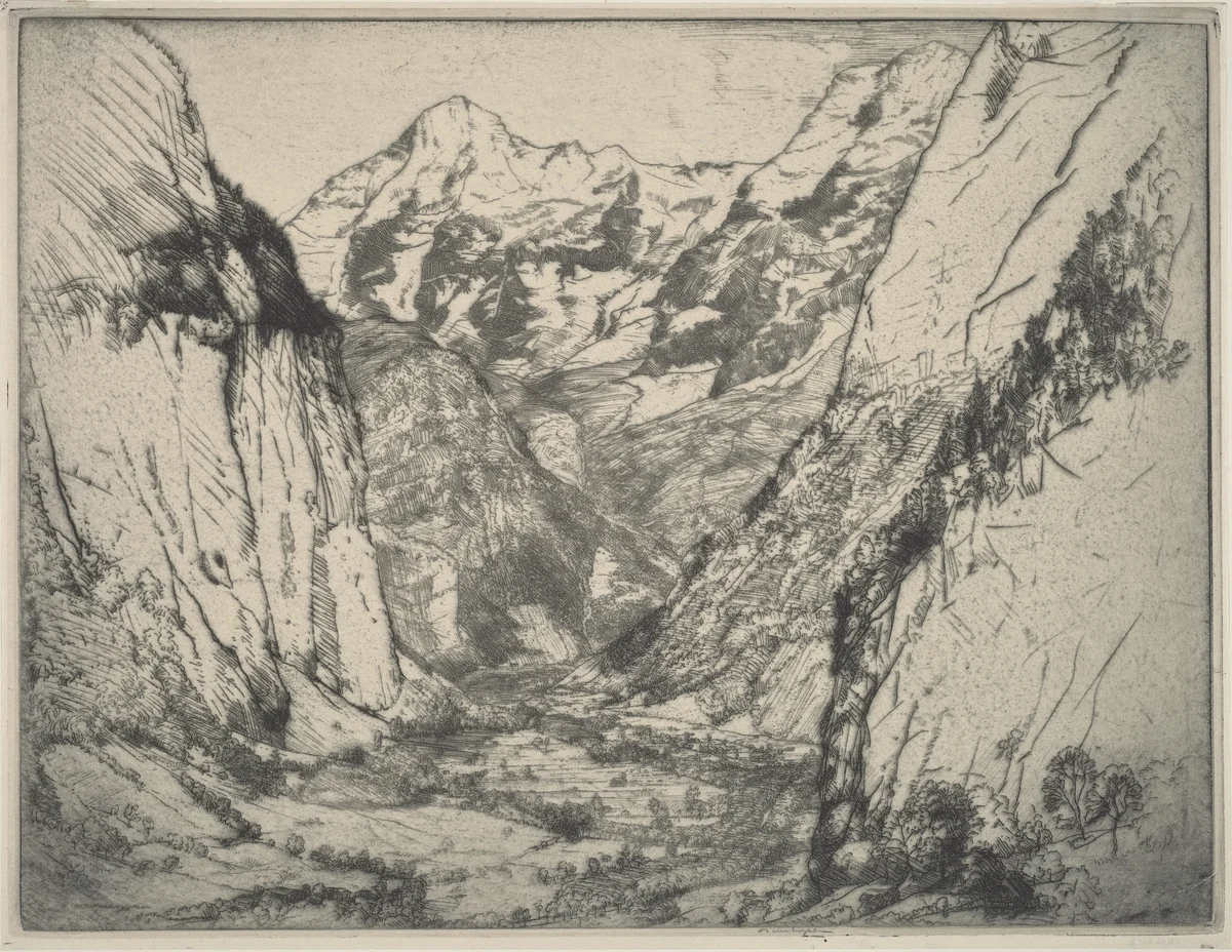 Lauterbrunnen by Donald Shaw MacLaughlan, print, 1876-1938