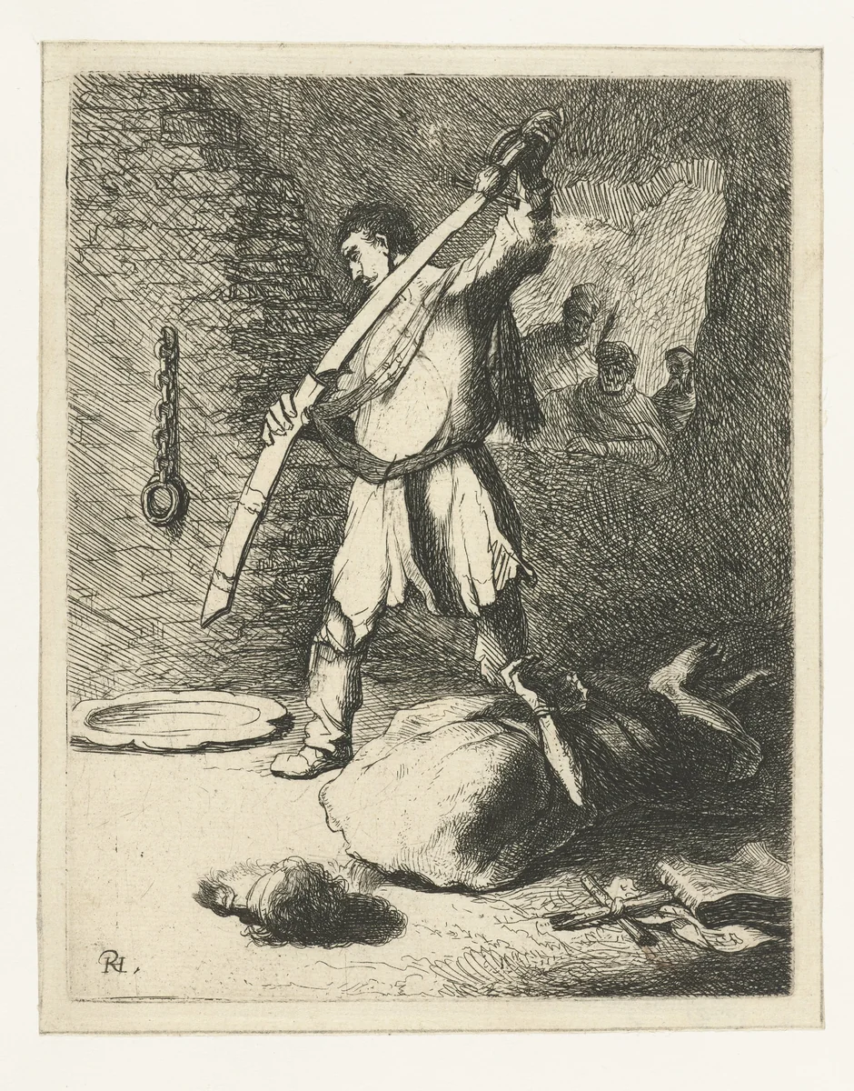 The beheading of St John the Baptist by Rembrandt van Rijn, print, 1631