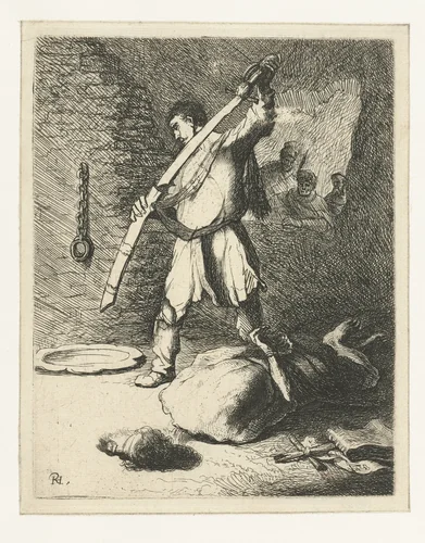 The beheading of St John the Baptist by Rembrandt van Rijn, print, 1631