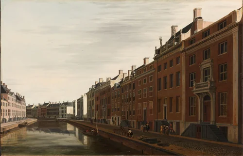 The ‘Golden Bend’ in the Herengracht, Amsterdam, Seen from the West by Gerrit Berckheyde, painting, 1672