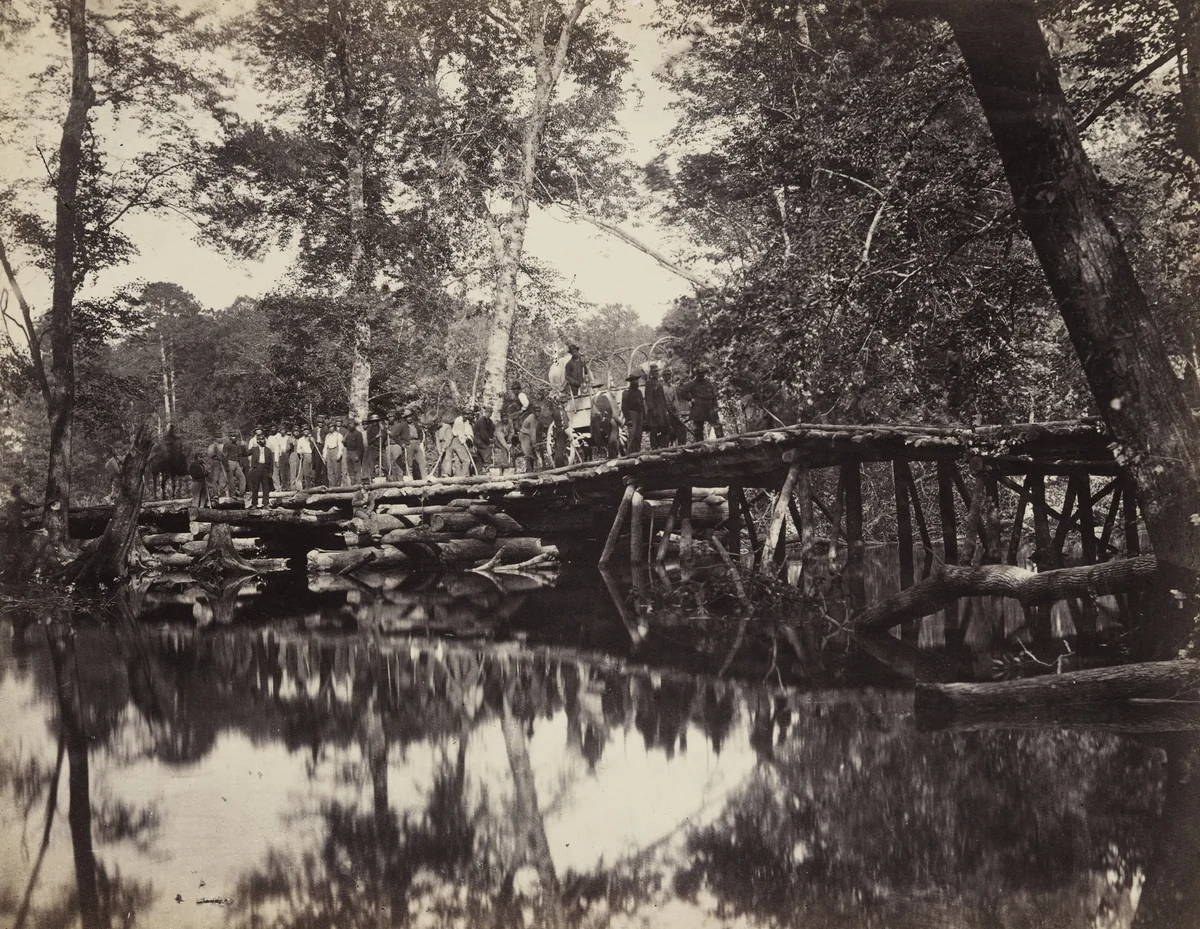 Military Bridge, across the Chikahominy, Virginia by Alexander Gardner, photograph, 1862
