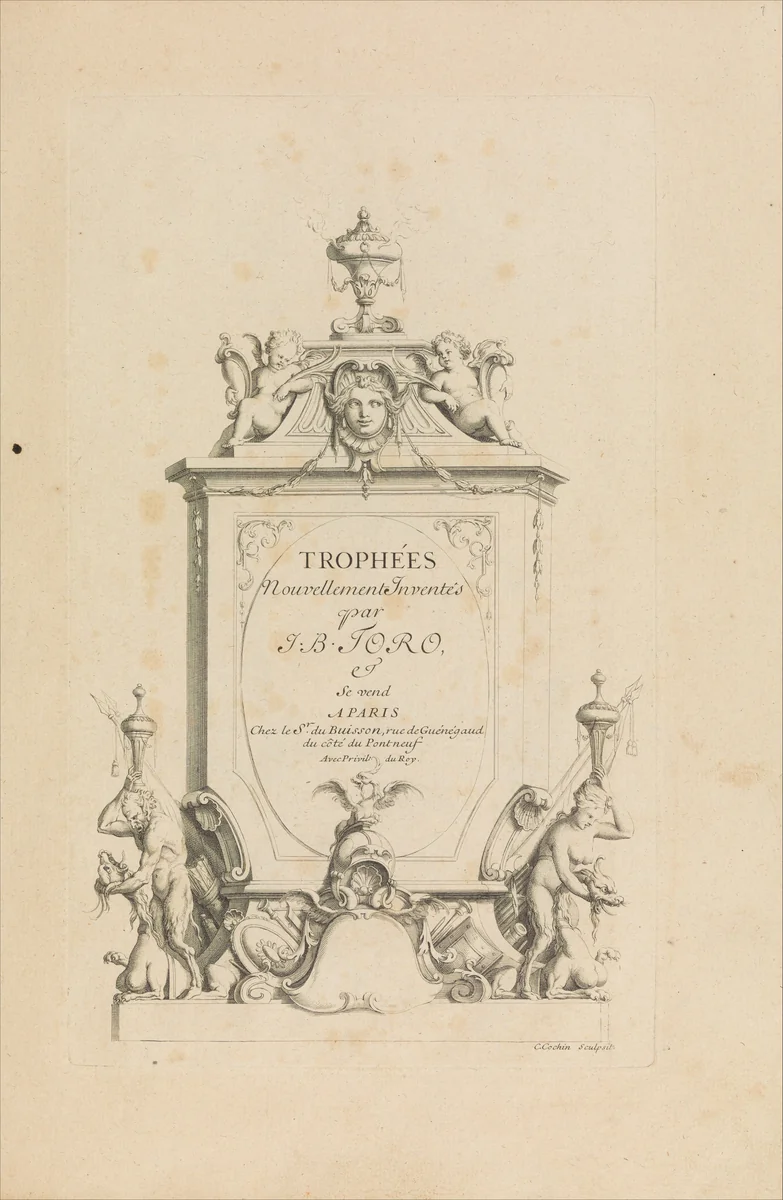 Trophées Nouvellement Inventez par J.B. Toro (Title Page) by Jean Bernard Toro, book, 1716