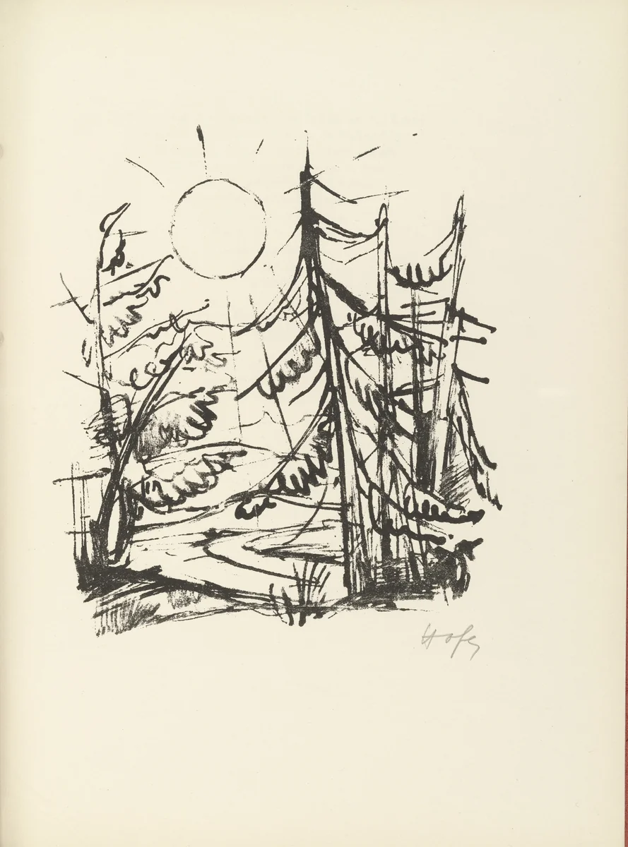 Plate 12 (folio 22) from Liebesgedichte (Love Poems) by Karl Hofer, illustrated book, 1922