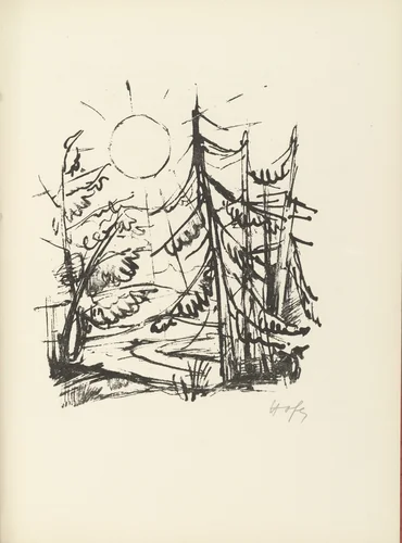 Plate 12 (folio 22) from Liebesgedichte (Love Poems) by Karl Hofer, illustrated book, 1922