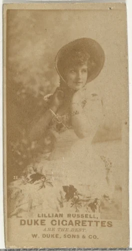 Lillian Russell, from the Actors and Actresses series (N145-7) issued by Duke Sons & Co. to promote Duke Cigarettes by W. Duke, Sons & Co., photograph, 1880-1889
