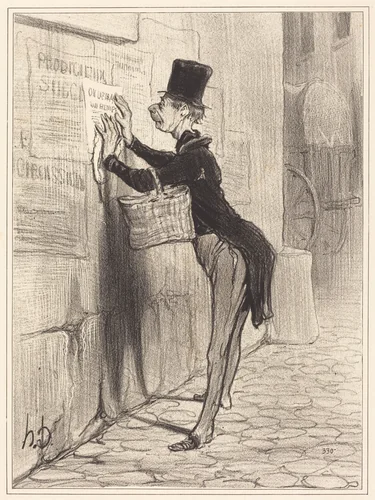 Le Placeur by Honoré Daumier, print, 1842