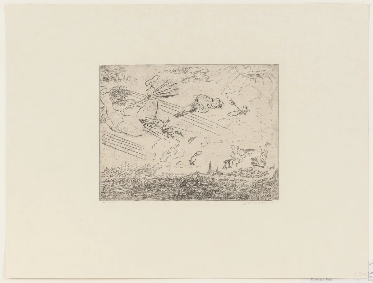 The Winds (Les Vents) by James Ensor, print, 1888