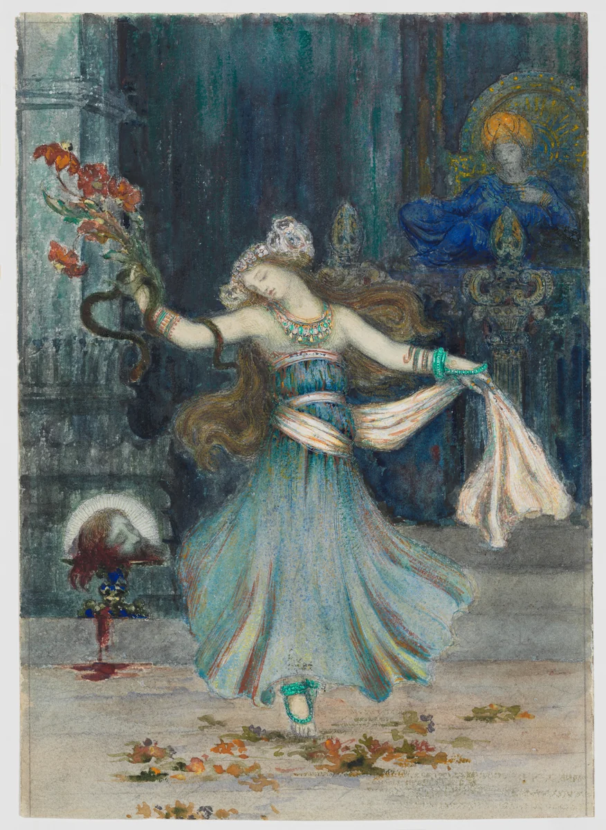 Salomé Dancing Before the Head of St. John the Baptist by Gustave Moreau, drawing, 1846-1898