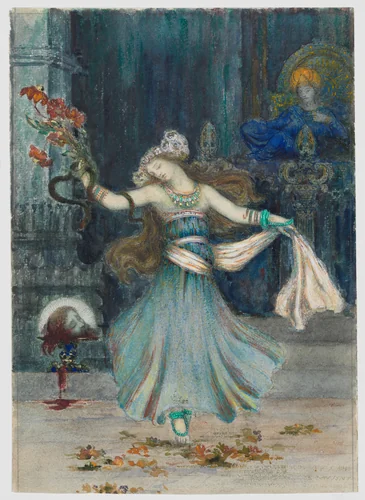 Salomé Dancing Before the Head of St. John the Baptist by Gustave Moreau, drawing, 1846-1898