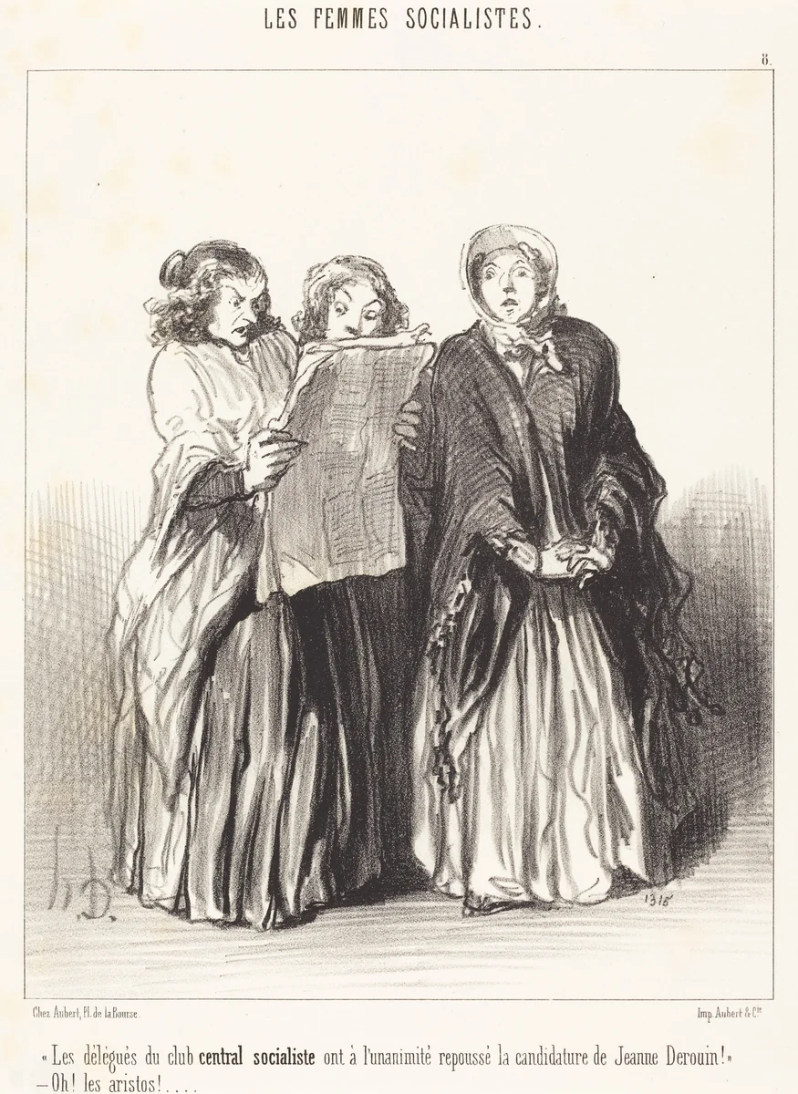 Les Délégués du club central socialiste ont repoussé... by Honoré Daumier, print, 1849