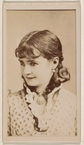 Lotta, from the Actresses series (N245) issued by Kinney Brothers to promote Sweet Caporal Cigarettes by Kinney Brothers Tobacco Company, photograph, 1890