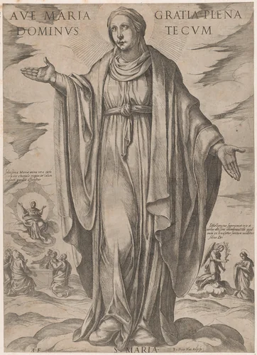 The Virgin, from "Christ, Mary and the Apostles" by Antonio Tempesta, print, 1585-1615